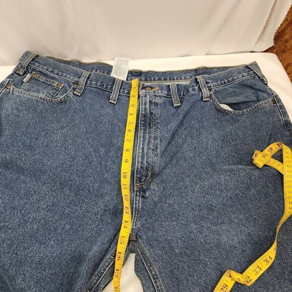 Carhartt Men's Size 50 x 32 Relaxed Fit Straight Leg Denim Blue Jeans R13 - Picture 4 of 10